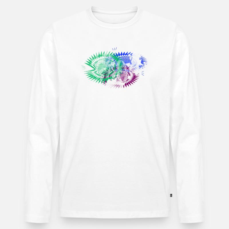 chaos kunst Modemuster - Männer Premium Bio Langarmshirt - Weiß