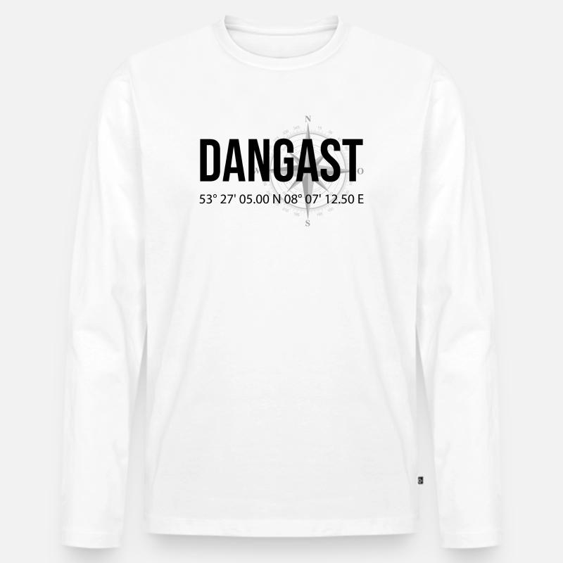 Koordinaten Dangast - Männer Premium Bio Langarmshirt - Weiß
