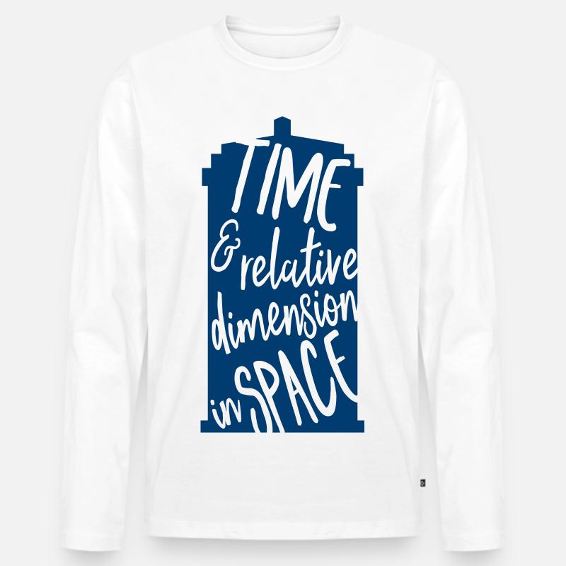 Time and Relative Dimension in Space - Männer Premium Bio Langarmshirt - Weiß