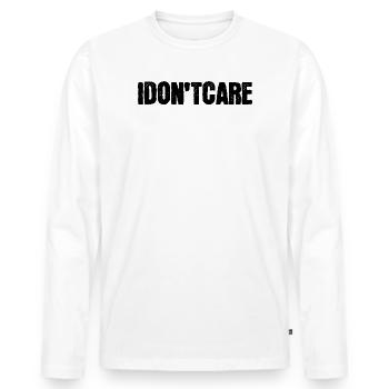 Ist Mir Wurscht Statement Egal - Männer Premium Bio Langarmshirt - Weiß - Vorne - Nico (187cm)