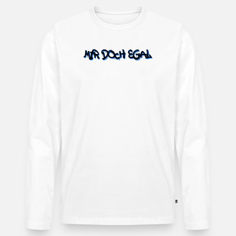 Ist Mir Egal Statement Haltung Chill - Männer Premium Bio Langarmshirt - Weiß