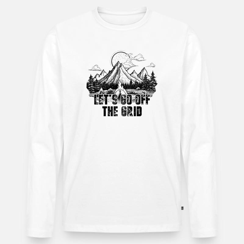 Verlassen wir das Raster - Männer Premium Bio Langarmshirt - Weiß