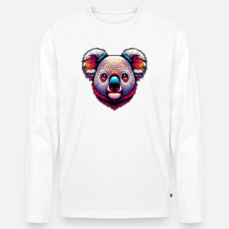 Koala - Männer Premium Bio Langarmshirt - Weiß