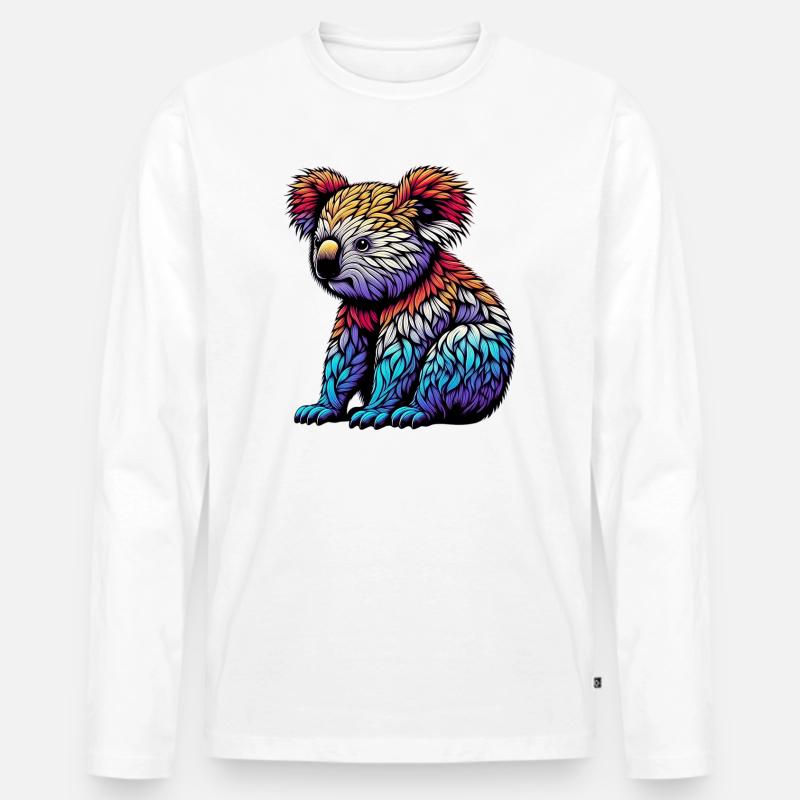 Koala - Männer Premium Bio Langarmshirt - Weiß
