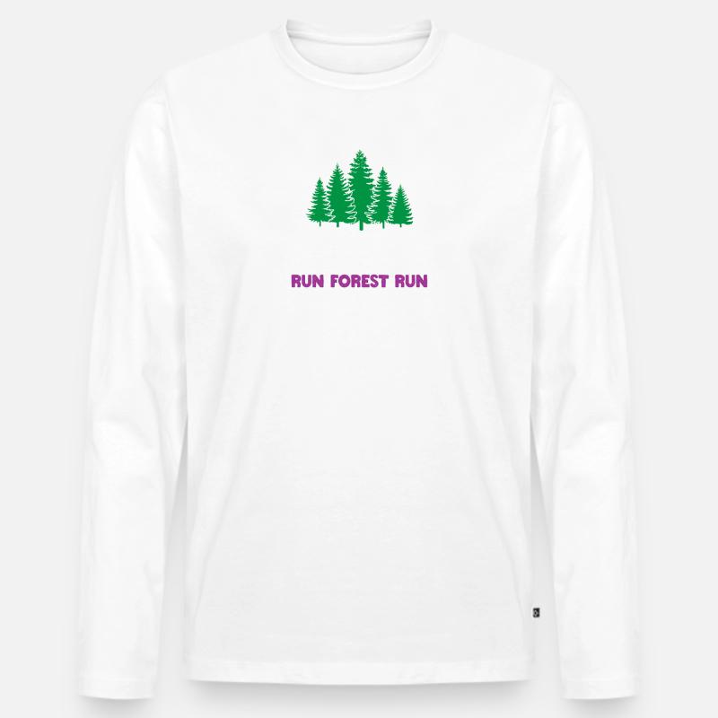 Trailrunning - Run Forest Run - Männer Premium Bio Langarmshirt - Weiß
