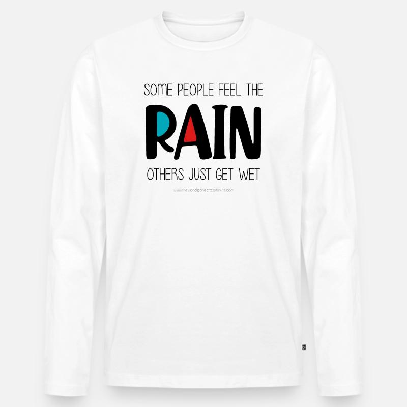 Spüren Sie den Regen - Männer Premium Bio Langarmshirt - Weiß