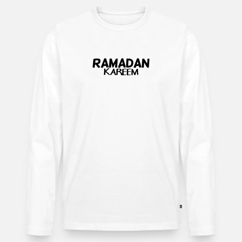 Ramadan Kareem - Männer Premium Bio Langarmshirt - Weiß