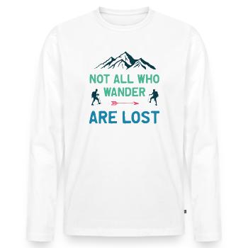 Tous ceux qui errent ne sont pas tous perdus - T-shirt manches longues Premium bio Homme - blanc - Devant - Nico (187cm)