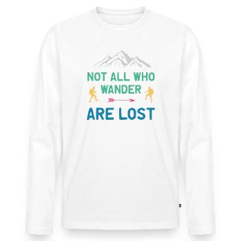 Tous ceux qui errent ne sont pas tous perdus - T-shirt manches longues Premium bio Homme - blanc - Devant - Nico (187cm)
