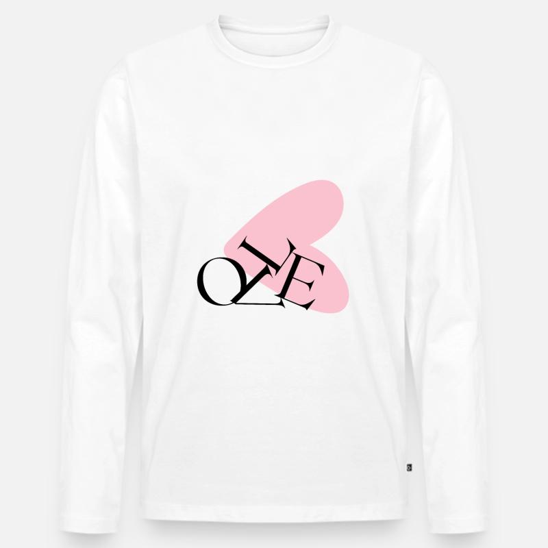 Abstrakte Herztypografie NE - Männer Premium Bio Langarmshirt - Weiß