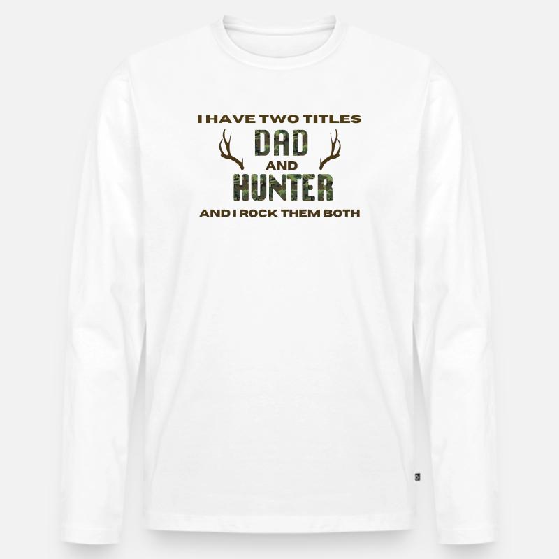 Jäger Spruch - Männer Premium Bio Langarmshirt - Weiß