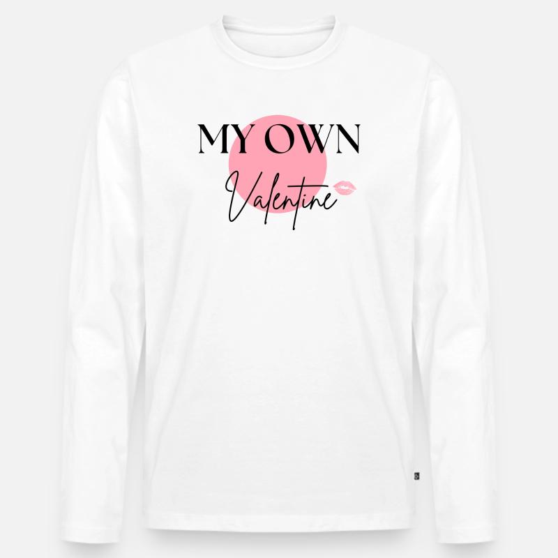 MY OWN VALENTINE - Männer Premium Bio Langarmshirt - Weiß