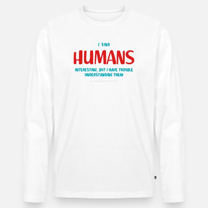 Menschen - Männer Premium Bio Langarmshirt - Weiß