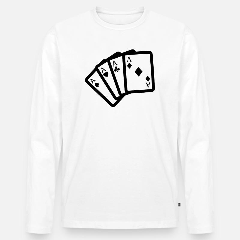 Four of a Kind - Männer Premium Bio Langarmshirt - Weiß