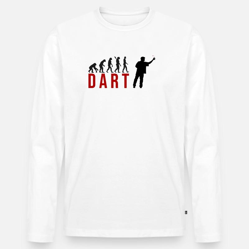 Ecolution Dart - Männer Premium Bio Langarmshirt - Weiß