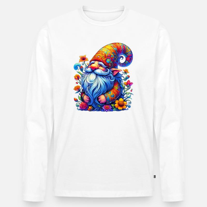 Gnom-Goblin-Elf - Männer Premium Bio Langarmshirt - Weiß