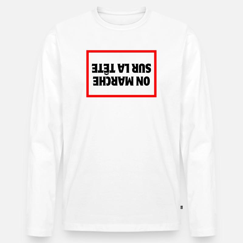 Bauer, Bauer, Bauer, Bauer - Männer Premium Bio Langarmshirt - Weiß