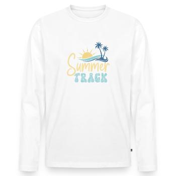 Summer Track - Men's Premium Organic Long Sleeve Shirt - white - Front - Nico (187cm)