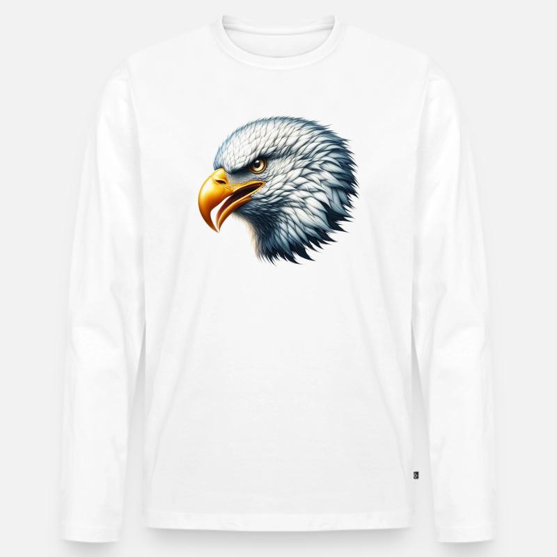 Adler - Männer Premium Bio Langarmshirt - Weiß