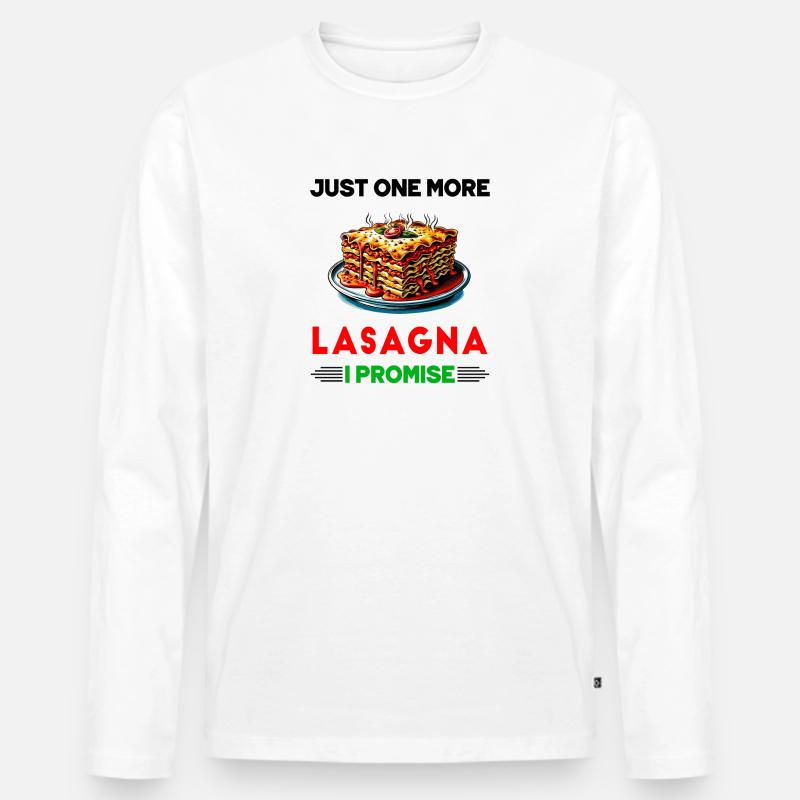 Nur noch eine Lasagne, versprochen - Männer Premium Bio Langarmshirt - Weiß