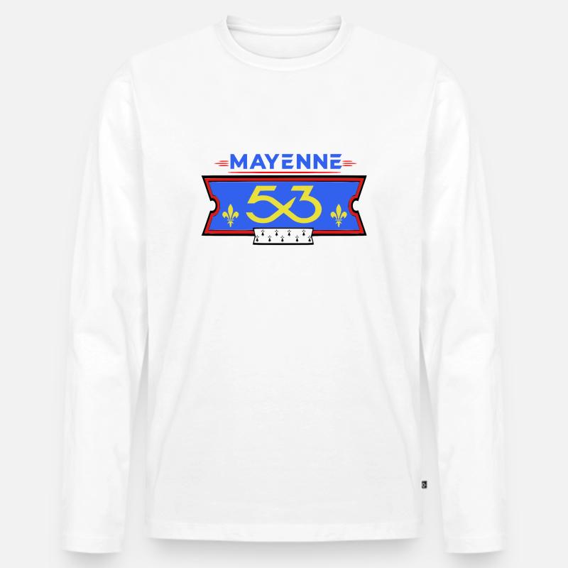 Mayenne - Männer Premium Bio Langarmshirt - Weiß