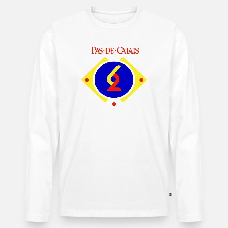 Pas de Calais - Männer Premium Bio Langarmshirt - Weiß