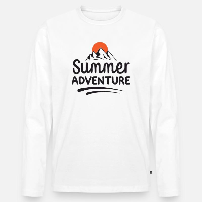 Sommer-Abenteuer - Männer Premium Bio Langarmshirt - Weiß