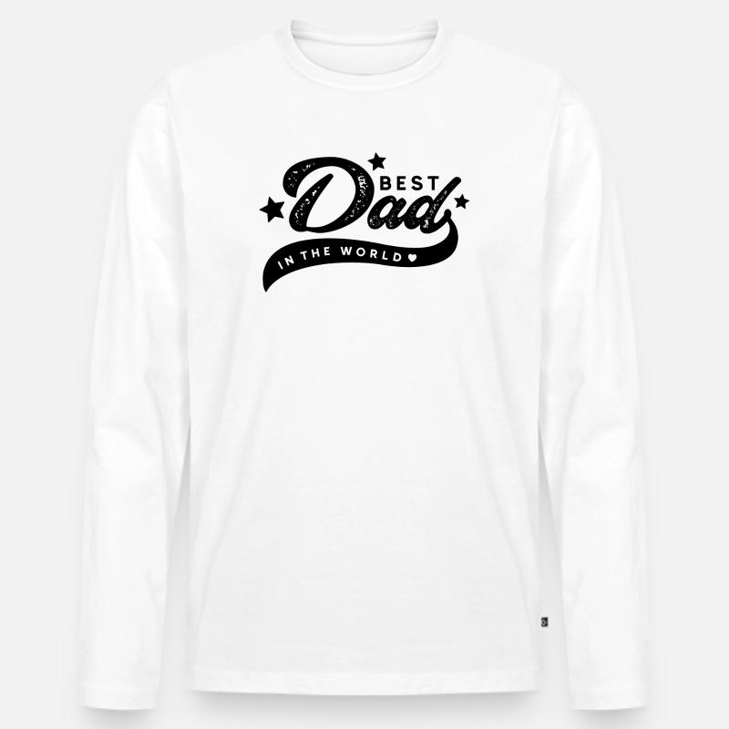 Bester Vater der Welt - Männer Premium Bio Langarmshirt - Weiß