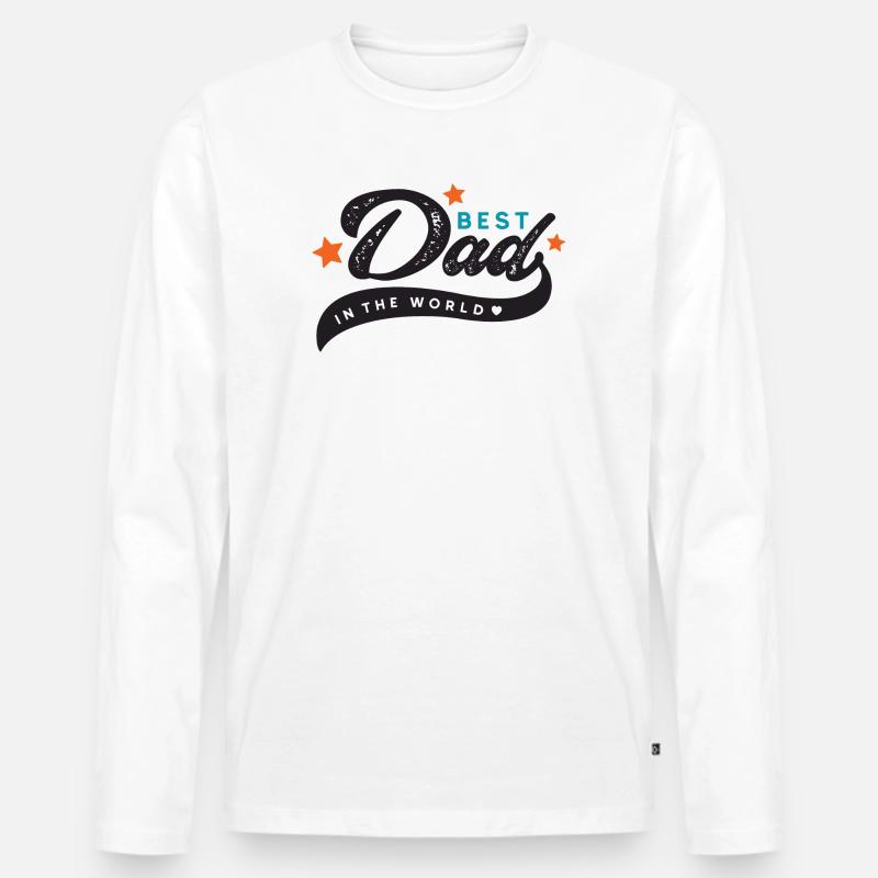 Bester Vater der Welt - Männer Premium Bio Langarmshirt - Weiß