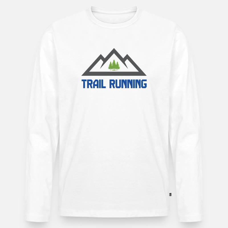 Trailrunning (Trailrunning) - Männer Premium Bio Langarmshirt - Weiß