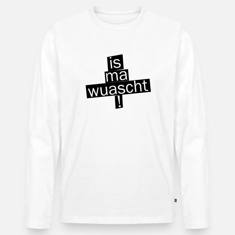 WhatsApp Fragmented Typography - Männer Premium Bio Langarmshirt - Weiß