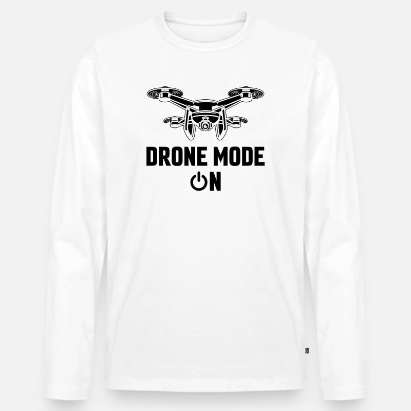 Drohnen-Modus Ein - Männer Premium Bio Langarmshirt - Weiß