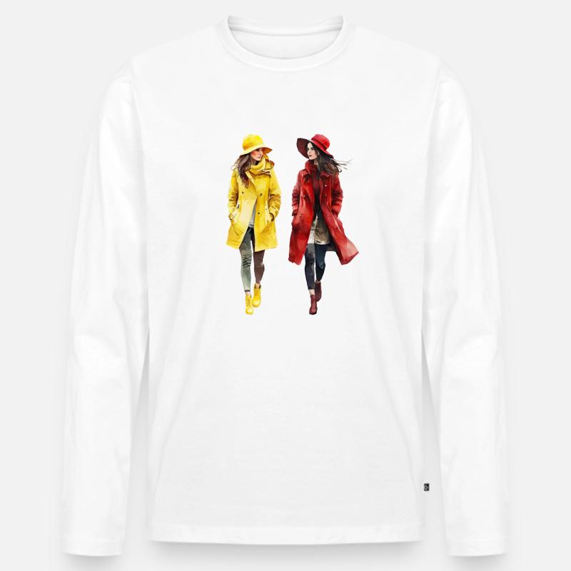 BFF - Männer Premium Bio Langarmshirt - Weiß