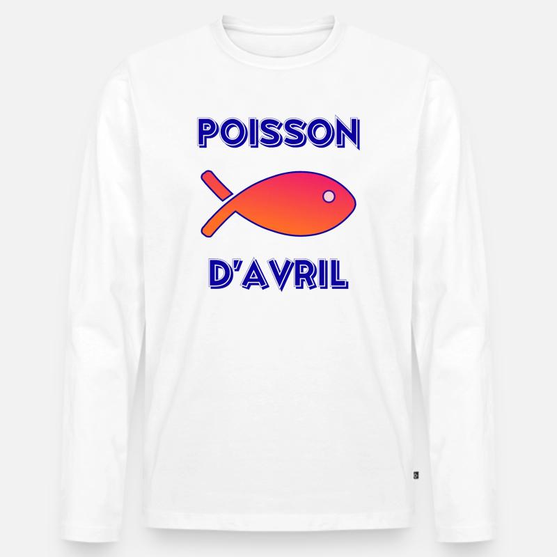 FISCH. APRILSCHERZ - Männer Premium Bio Langarmshirt - Weiß