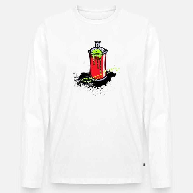 Kunst Strassenkunst Zeichnen Graffiti Spraydose - Männer Premium Bio Langarmshirt - Weiß