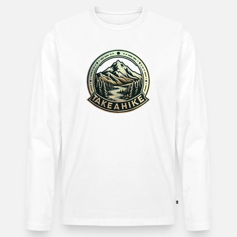 Machen Sie eine Wanderung! - Männer Premium Bio Langarmshirt - Weiß
