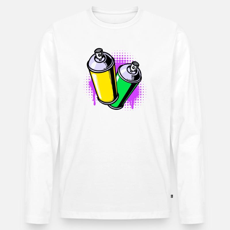 Graffiti Sprayer Kunst Strassenkunst Spraydose - Männer Premium Bio Langarmshirt - Weiß