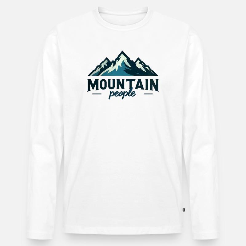Menschen in den Bergen - Männer Premium Bio Langarmshirt - Weiß