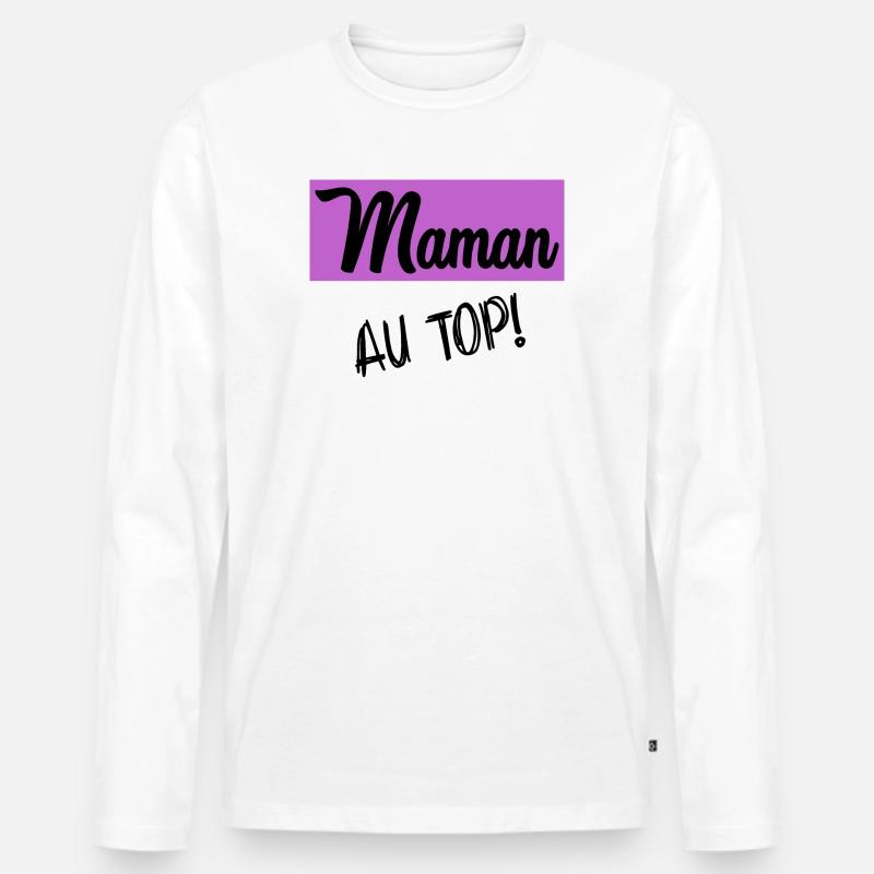 MAMA - Männer Premium Bio Langarmshirt - Weiß