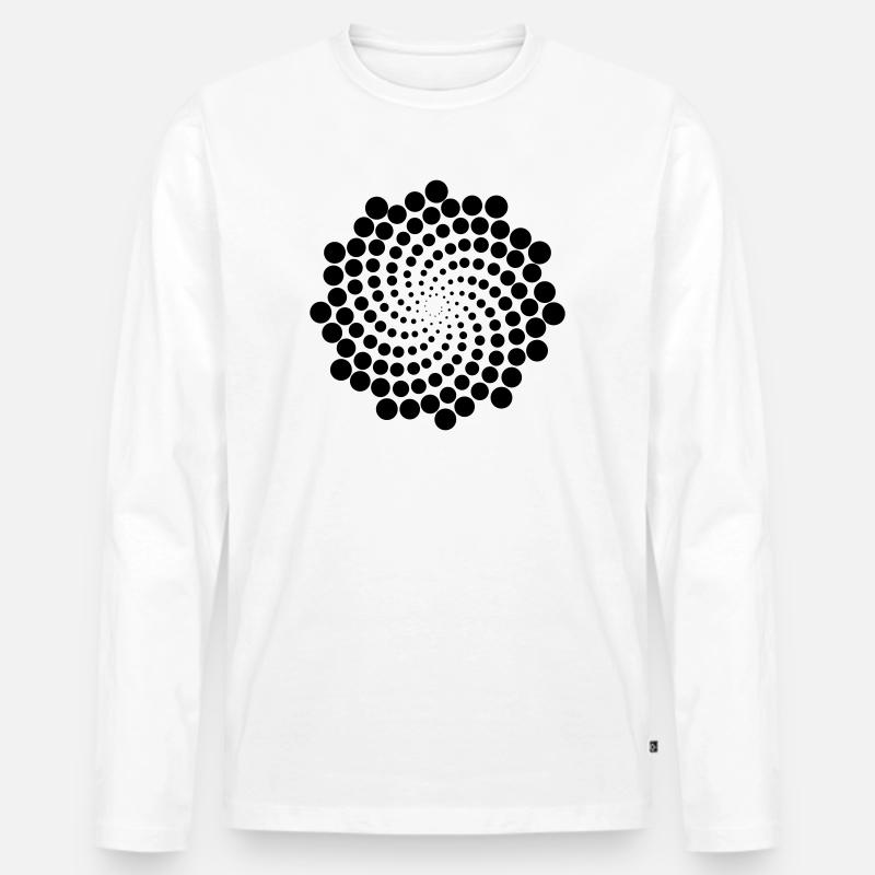 Wirbel Punkt Spirale - Männer Premium Bio Langarmshirt - Weiß