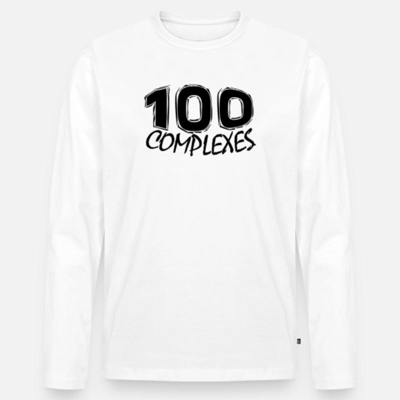100 Komplexe - Männer Premium Bio Langarmshirt - Weiß