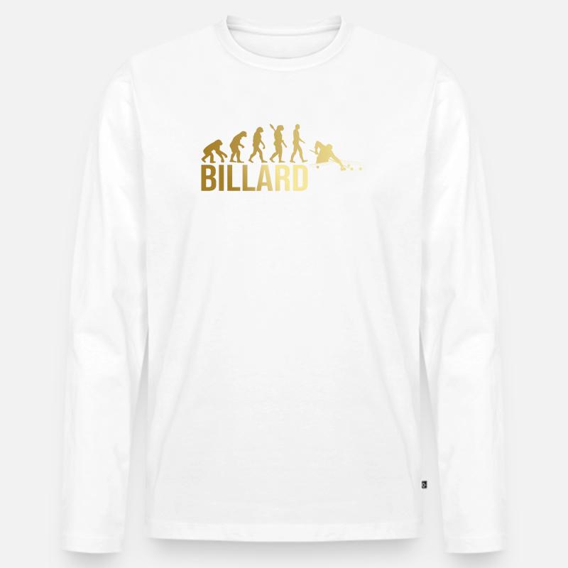 Evolution Billard - Männer Premium Bio Langarmshirt - Weiß