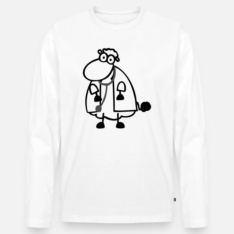 Arztschaf - Männer Premium Bio Langarmshirt - Weiß