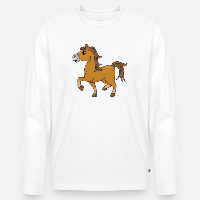 Brauner - Männer Premium Bio Langarmshirt - Weiß