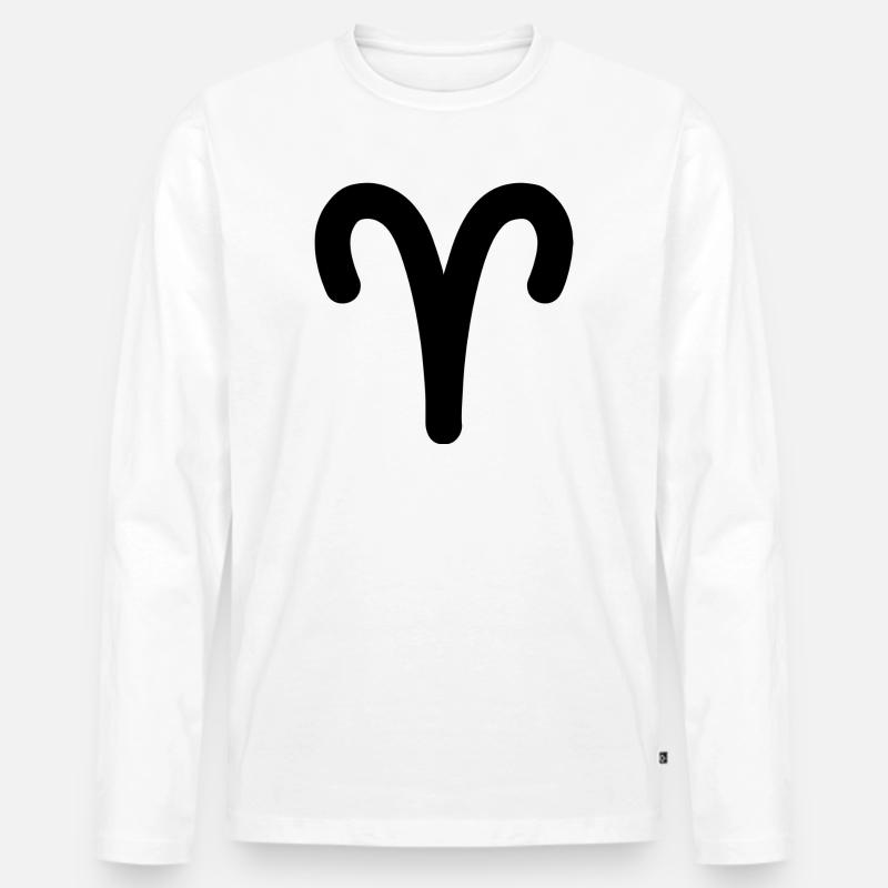 Widder Sternzeichen Widder - Männer Premium Bio Langarmshirt - Weiß