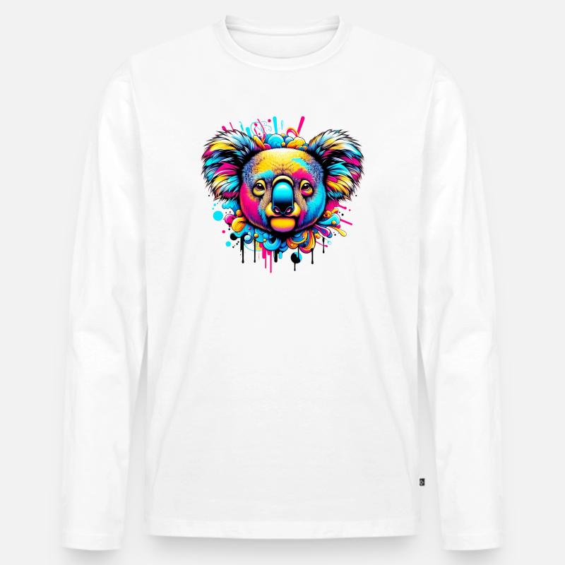Koala - Männer Premium Bio Langarmshirt - Weiß