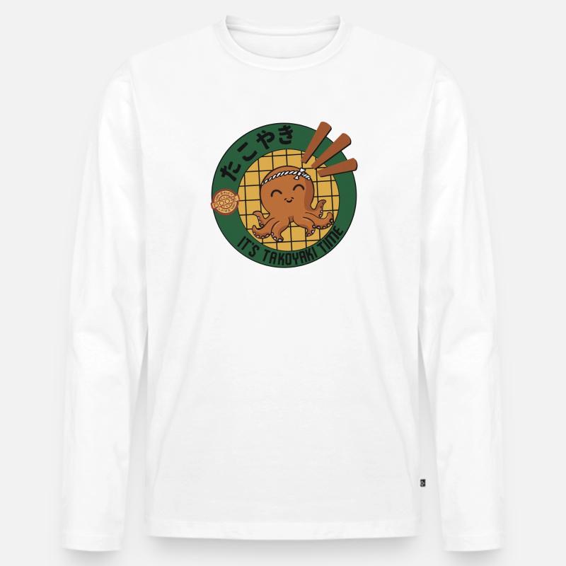 It's Takoyaki Time - Männer Premium Bio Langarmshirt - Weiß