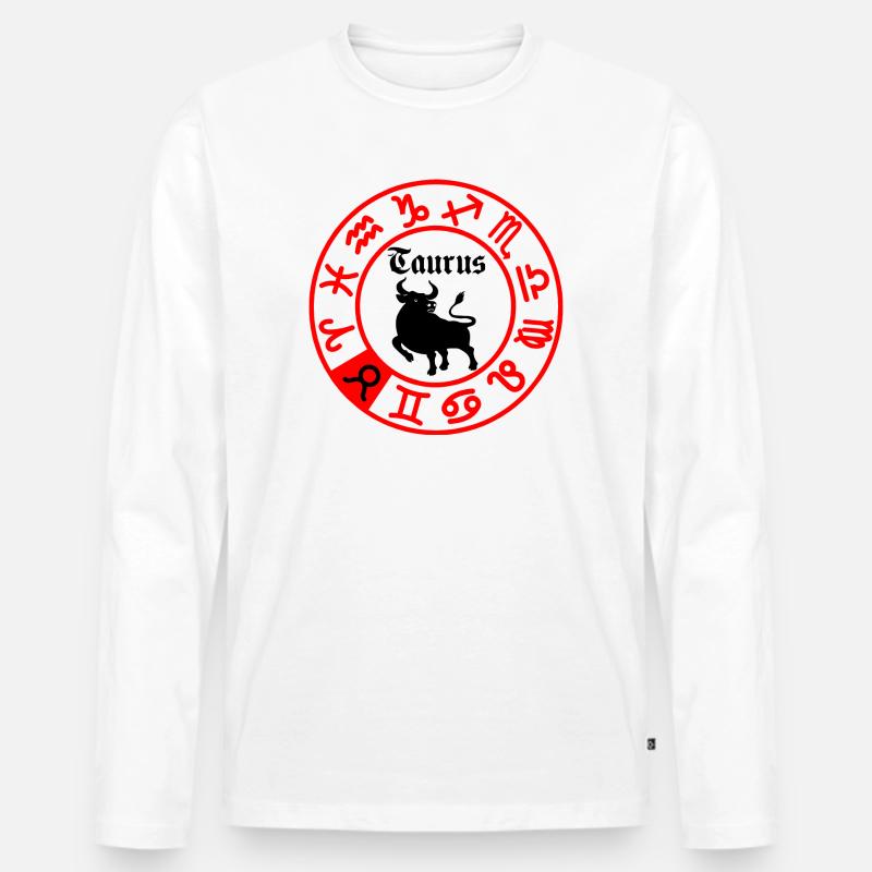 Zwölf Sternzeichen Stier Stier - Männer Premium Bio Langarmshirt - Weiß