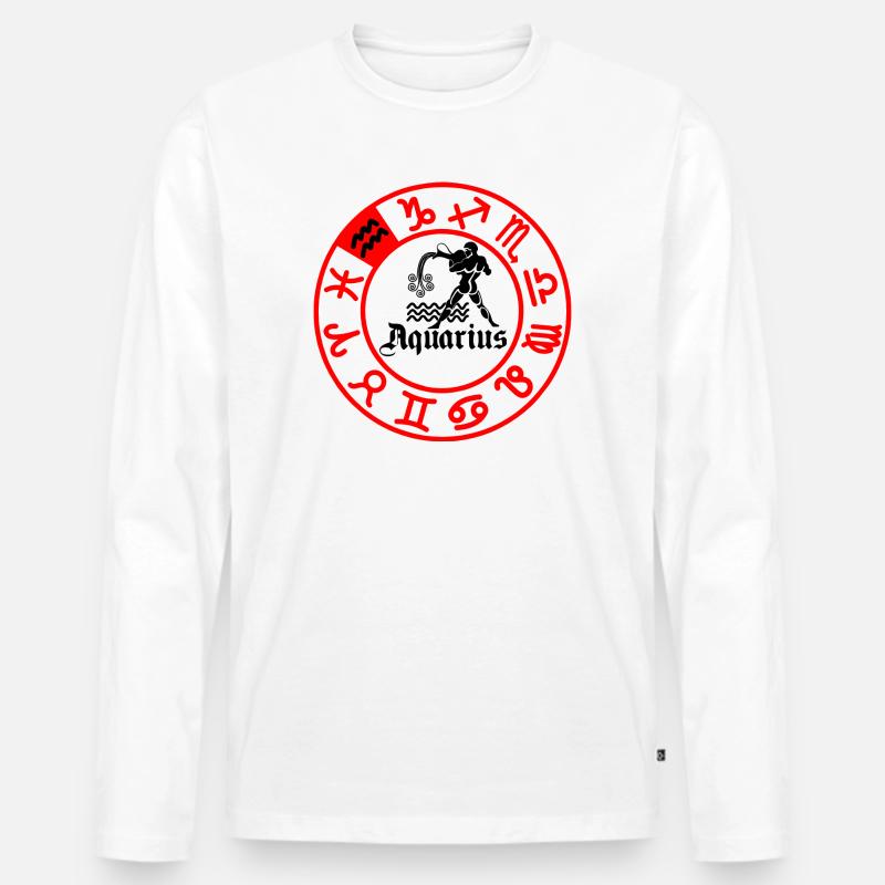 Zwölf Sternzeichen Wassermann Wassermann - Männer Premium Bio Langarmshirt - Weiß