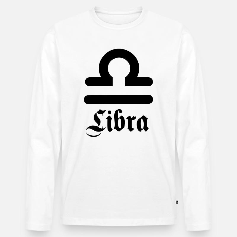 Weegschaal Waage - Männer Premium Bio Langarmshirt - Weiß